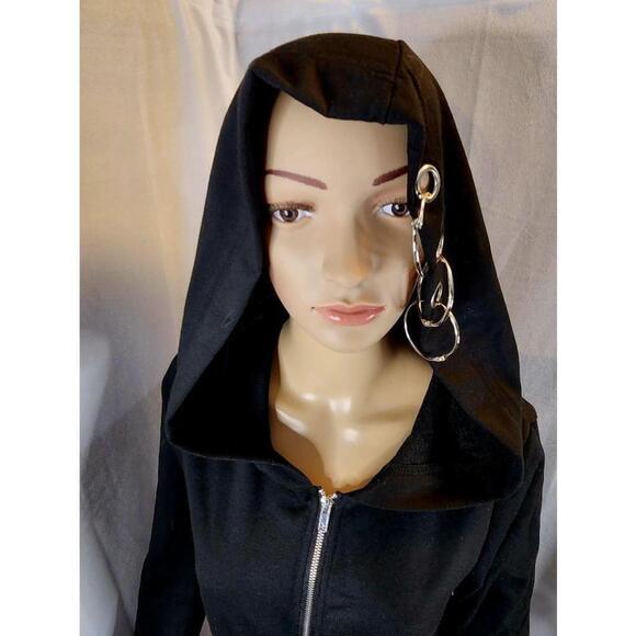 Dressfo hoodie Black with metal rings - Picture 3 of 12
